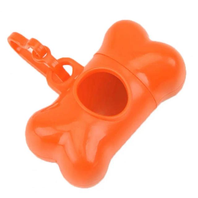 Suporte para Saco de Lixo em Forma de Osso com Braçadeira Plástica - Acessório Prático para Passeios com Cães
