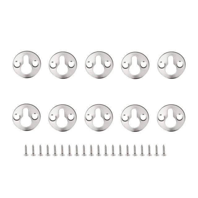 Conjunto de 10 Ganchos de Metal Redondo para Pendurar Quadros e Espelhos com Parafusos - Móveis em Estilo Moderno 25mm