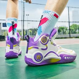 Calçado desportivo antiderrapante confortável para homem e mulher, basquetebol, resistente ao desgaste, treino de ginásio, nova moda, 45 - Image 4