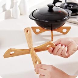 Suporte de bambu doméstico, Pot Base Stand, isolamento térmico, Bowl e Pan Mat, Drenar Bowl Stand - Image 1