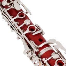 SLADE-Clarinete Profissional com Acessórios Bolsa, Clarinete Bb, 17 Chaves, 6 Anéis Clarinete Vermelho, Instrumentos de Sopros - Image 5