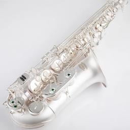 Nova chegada alto eb tune saxofone latão banhado a prata sax e plana instrumento musical com caso de náilon bocal frete grátis - Image 1