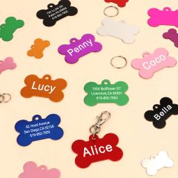 Etiquetas de nome do animal de estimação anti-perdido para o gato pequeno do cão grande etiqueta personalizada da identificação dos gatos dos cães - Image 2