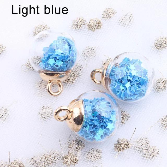 Pacote com 10 Pingentes de Estrela de Glitter Colorido para Decoração de Natal em Vidro Cristal - Ideal para DIY e Artesanato