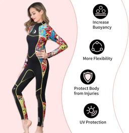Roupa de mergulho feminina neoprene 3mm roupa de banho de corpo inteiro plus para mergulho, mergulho com snorkel, natação de inverno siot - Image 2