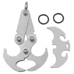 Aço inoxidável Survival Folding Grappling Hook Multifuncional Outdoor Escalada Claw Carabiner Travel Rescue Tool Ferramenta de escalada - Image 4
