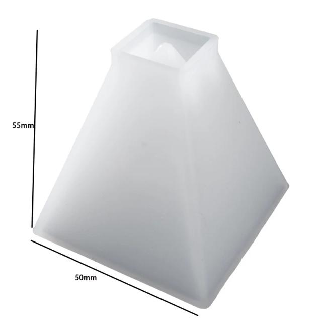 Molde de Silicone Transparente para Vela em Forma de Pirâmide - Ideal para Artesanato em Resina e Aromaterapia, Suprimentos para Fabricação de Velas Artesanais (20-95mm)