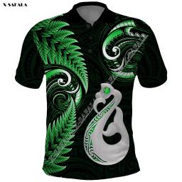 Camisa polo manga curta dos homens, manaia maori, rugby neozelandês aotearoa Camiseta 3D, respirável, verão, luxo, adulto, alta qualidade - Image 1
