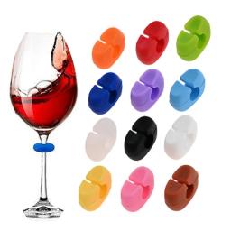 Silicone Wine Cup Marking Tag, Marcadores de vidro, Wine Drinking Cup, Identificação Cálice, Bar Party, Casamento, Decoração da Cozinha, 12Pcs - Image 1