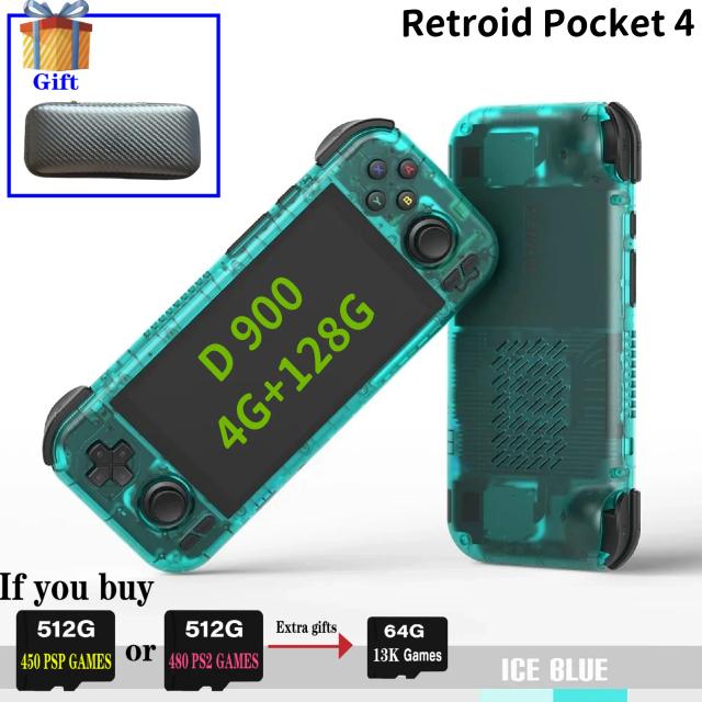 Consola de Jogos Portátil Retroid RG4 com Tela Touch de 4.7", 128GB, WiFi 6, Bluetooth, Bateria de 5000mAh e Android 13 - Ideal para Presentes Infantis