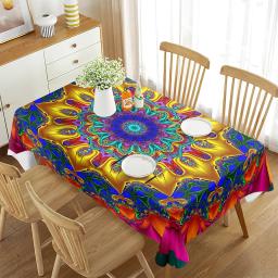 Toalha de mesa tribal mandala motivo com floral bohemia tribal estilo étnico arte jantar para sala cozinha decoração toalha de mesa retangular - Image 6
