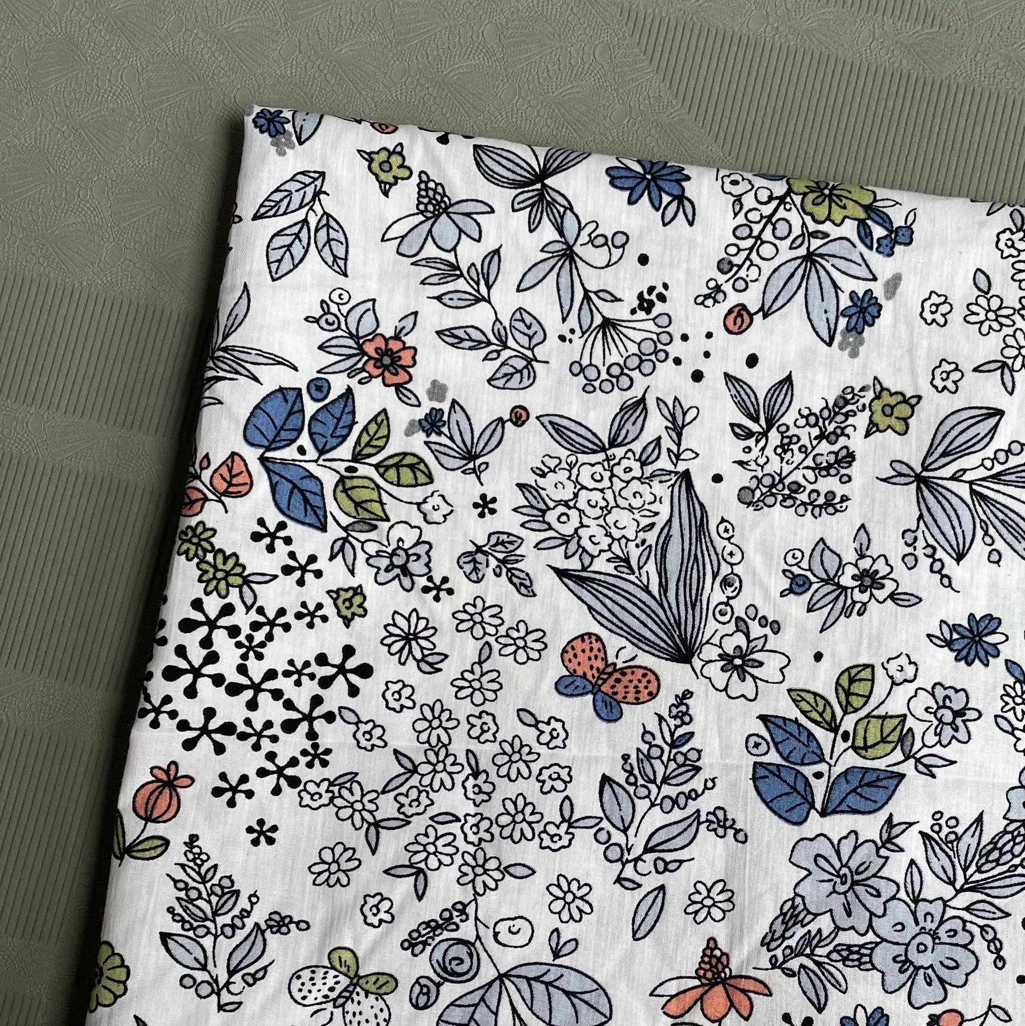 Meadow Song Tecido Floral para Costura de Pano, 100% Algodão, 40S Como, Liberdade, Impressão Digital, Vestidos, Saia, Kids Designer, 140x50cm - Image 1