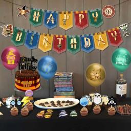 Escola de Bruxaria e Magia Temática Festa de Aniversário Decoração, Banner Bolo Topper, Inserir Balão Set, Baby Shower Supplies - Image 3