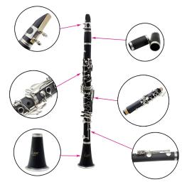 Profissional 17 teclas bb clarinete instrumento de sopro acessórios caixa reed cinta suporte escovas limpeza trimmer reed braçadeira limpar - Image 5