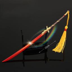 NARAKA: Arma do Jogo BLADEPOINT, Anime Circundante, Professor de Yin Yang, Faca Demoníaca Vermelha, Liga de Zinco, Brinquedos Decorativos 22cm - Image 1