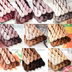 100% Natural Amora Seda Bordado Fios Seda Fios Artesanais Mauve Areia Marrom Cobre Mogno Cacau Terra Cotta Color12 13 14 15 16 99 100 101 104 107 - Image 1
