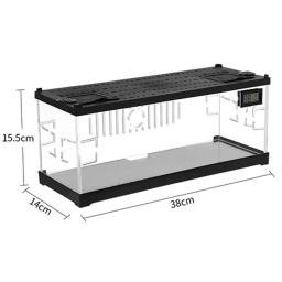 Micro Terrário Acrílico para Réptil, Cerco do Tanque, Anfíbios, Gaiola com Termohigrômetro, Vista Completa - Image 4