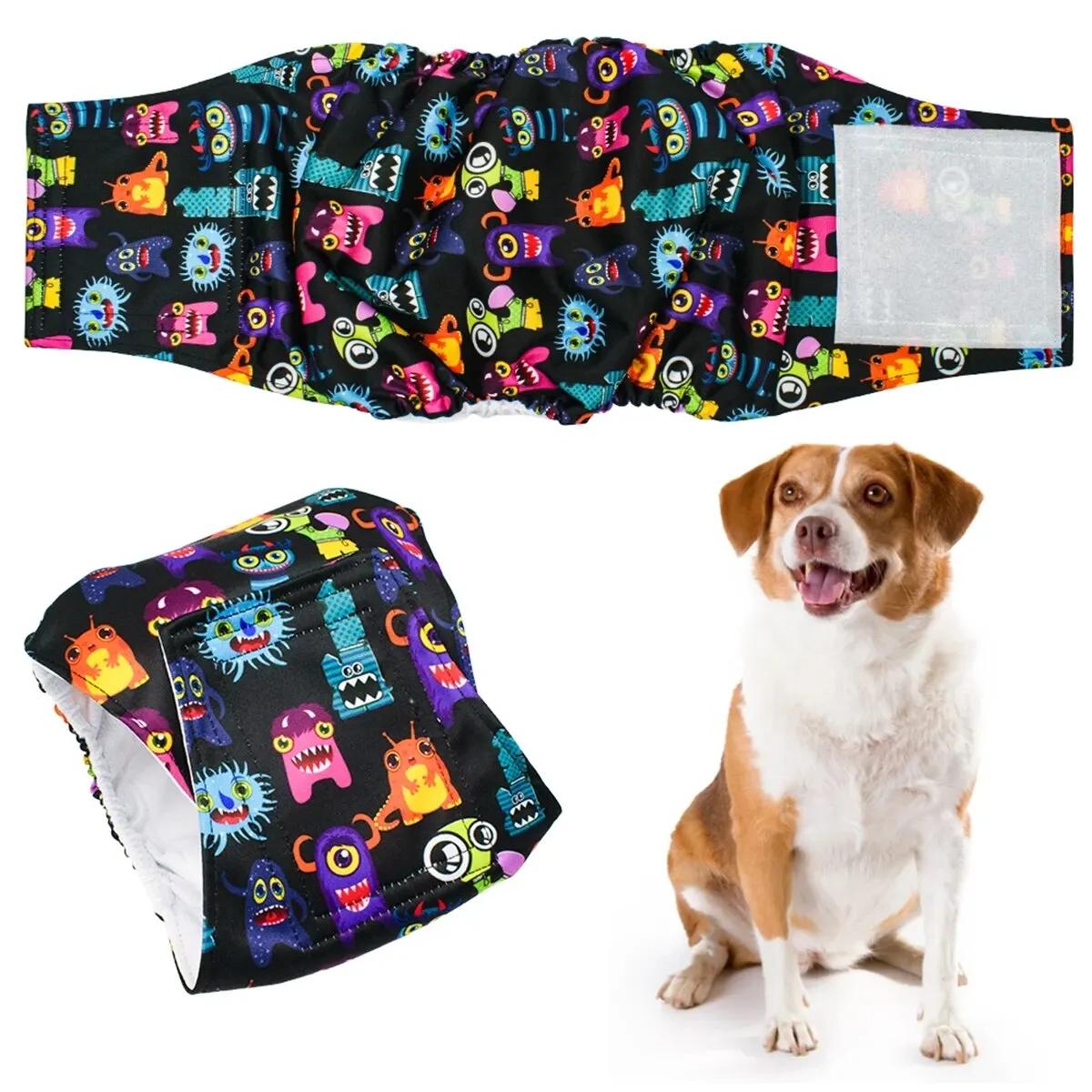 Banda de barriga lavável para cães machos, extensor e fraldas de cachorro macho absorvente alta, envoltórios reutilizáveis de cachorro masculino médio, 1pc - Image 1