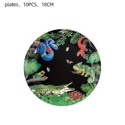 Réptil Decoração de Festa, Lagarto, Serpente, Crocodilo, Copos De Papel, Pratos, Guardanapos, Toalha De Mesa, Balões para Criança, Menino, Baby Shower - Image 6