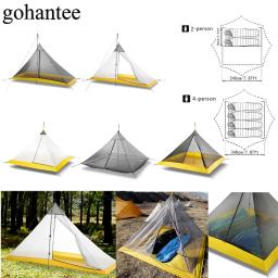 Barraca de acampamento ultraleve, 2-4 pessoas, ao ar livre, 40d, nylon, revestido de silicone, pirâmide sem haste, grande, respirável, 3-4 estações, barraca interna - Image 1