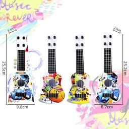 Simulação Mini Guitarra para Crianças, Ukulele, Instrumentos Musicais, Brinquedo Iniciante, Educação Infantil, Presente para Crianças, 4 Cordas - Image 5