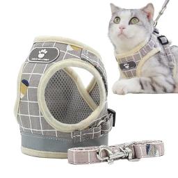 Conjunto reflexivo de arnês do peito para cães e gatos, Arnês de estimação respirável, sem coleiras, cães pequenos e médios andando - Image 2