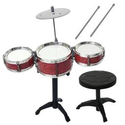 Instrumento de Percussão para Crianças, Jazz Drum Set, 3 Tambores, Brinquedo Educativo, Iniciantes, Montessori, Presente de Aniversário - Image 2