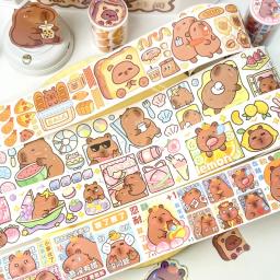 Desenhos animados Capivara Decoração Fita Adesiva De Mascaramento, Handbook DIY Scrapbooking, Colagem Material Adesivos, Kids Papelaria Presente, 4 Rolo - Image 3