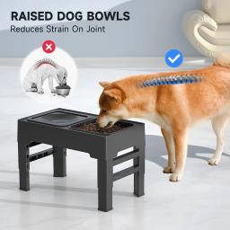 ELS-Tigelas elevadas para cães de estimação, tigela ajustável, alimentador lento, tigela de água para cães, sem derramamento para cães e animais - Image 6