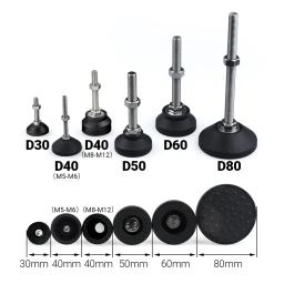 Almofada de aço inoxidável nivelamento pé, torno ajustável perna, base giratória pernas articuladas, tipo de rosca, SS304, M5, M6, Dia 30mm, 4pcs - Image 6