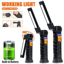 Luz de trabalho multifuncional portátil, luz de acampamento dobrável, lanterna LED recarregável USB com bateria embutida, lâmpada magnética - Image 1