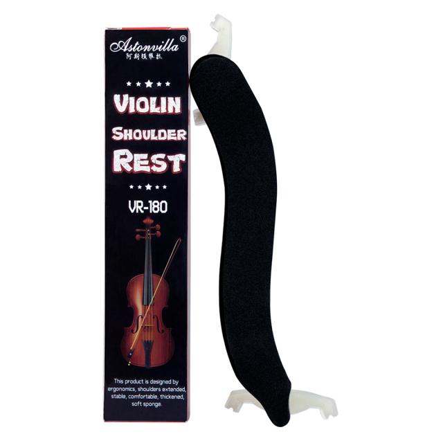 Suporte Ajustável para Violino Astonvilla em Aço Vidro Preto - Montagem Universal para Instrumentos de 3/4 e Viola de Cordas