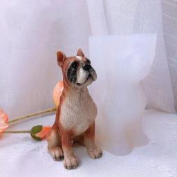 Molde de silicone para cachorro de resina 3d, criativo, animal, ornamento de carro, modelo de cachorro realista, design 3d stafford terrier, moldes de resina epóxi - Image 3