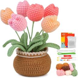 Buddur kit de tricô de crochê com fio de algodão e instruções para tecelagem de tecido diy pacote de materiais não acabados - Image 1