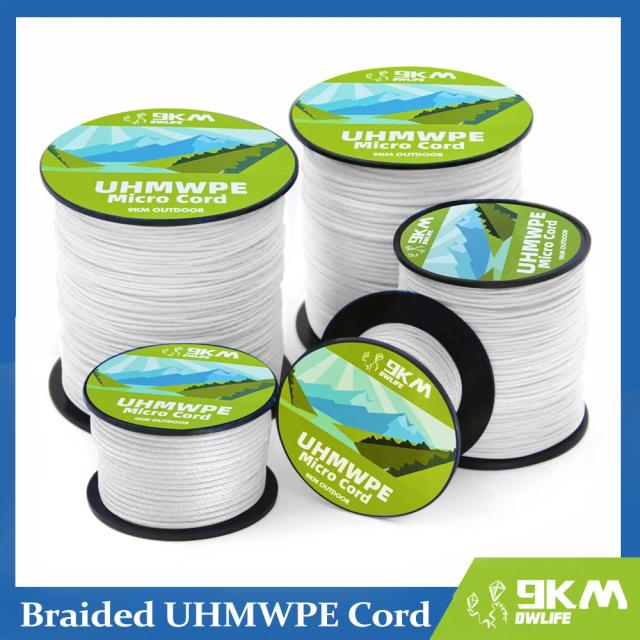 Cabo Trançado UHMWPE 0.5-1mm: Linha Oca de Baixo Estiramento para Kitesurf e Pesca em Água Salgada