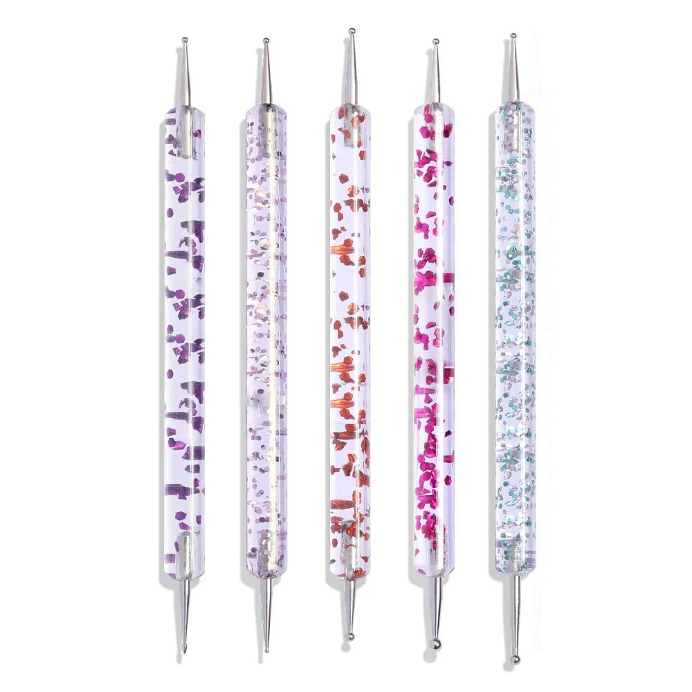 Cnhids arte acrílica ferramentas de pontilhamento de cristal profissional conjunto de pincéis de unhas diy padrão de unhas falsas linha pintura caneta escultura escovas - Image 1