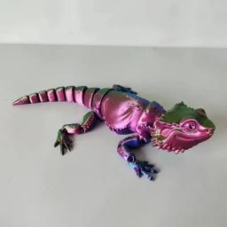Estatueta camaleão articulada, 3D modelo impresso para brinquedos pequenos das crianças e coleção Hobbyist, cor gradiente - Image 1