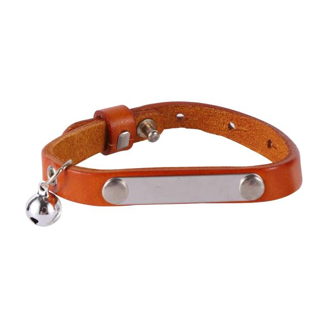 Colar de Gato de Couro Personalizado e Ajustável com Escultura - Acessórios Exclusivos para Gatos Pequenos (S/M/L)