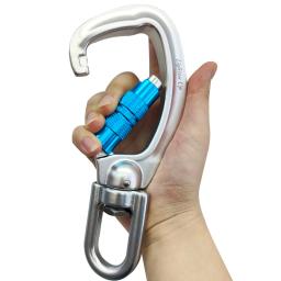 Clipe de mosquetão giratório, Rotativo 360 ° Spinner Carabiner, Pequena rede rotativa sem fio, Escalada de gancho, 22KN - Image 2