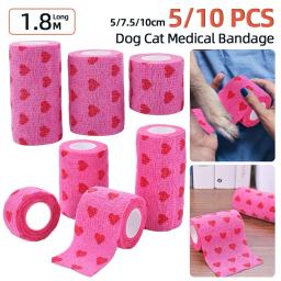 Bandagem elástica auto-adesiva para Pet, Leg Cover Protector Strap, Bandagem médica, não-tecidos, cão, gato, 2 pcs, 5 pcs, 10pcs - Image 1