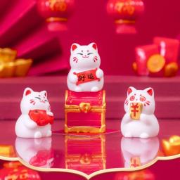 Estilo chinês Lucky Cat Figurine, Mini decoração adorável, miniatura moderna e bonita, micro paisagem criativa - Image 4