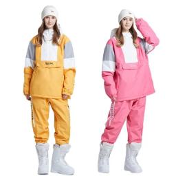 Terno de esqui feminino esportes ao ar livre jaqueta e calças de snowboard impermeável respirável terno de neve - Image 1