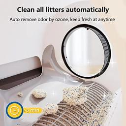 Totalmente fechado automático inteligente gato caixa de areia automático auto limpeza wifi app controle produtos para animais estimação rascador para gato gato - Image 2