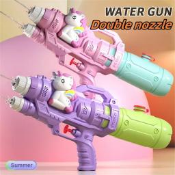 Pistola de água unicórnio para crianças Brinquedo de pulverização de água Bocal duplo Dinossauro Tipo de imprensa Animal de desenho animado Piscina de verão - Image 2