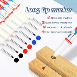 Long Nib Head Markers para Metal Perfuração Pen, 20mm Deep Hole, impermeável, banheiro, carpintaria, decoração, Multi-Purpose, 4pcs por conjunto - Image 2