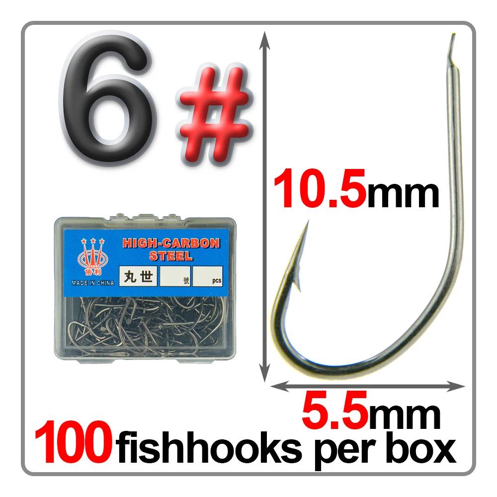 50/100 Pcs MARUSEIGO anzol em caixa boca torto com farpado afiado preto aço de alto carbono ganchos de pesca selvagens - Image 1