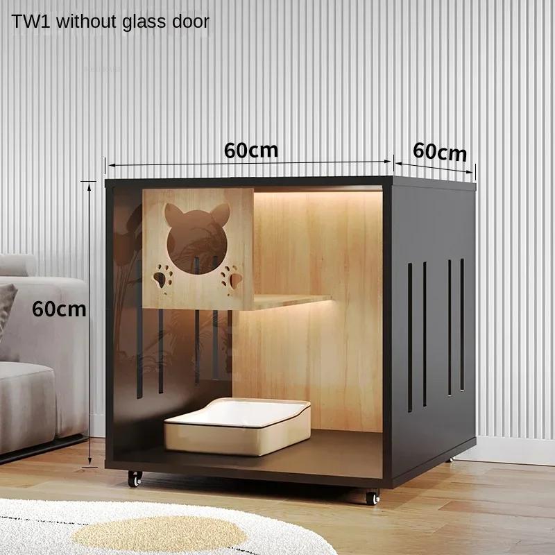 Gaiolas modernas e simples de madeira sólida para casa, casa de gato interna, luxo, grande espaço livre, gaiolas móveis para gatos, villa, gaiola para animais de estimação - Image 1