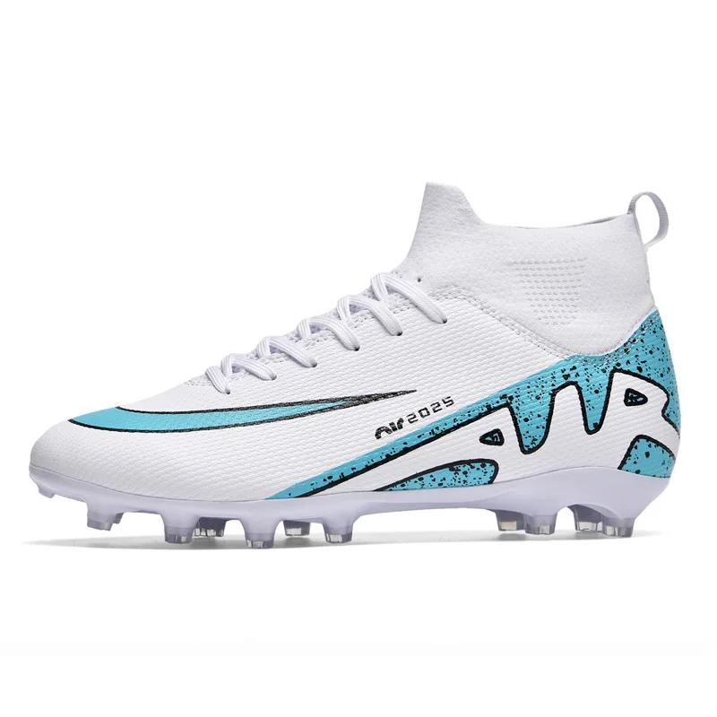 Tênis de futebol masculino, chuteiras de futebol, tops altos, com renda, espinhos antiderrapantes, AG ao ar livre, FG, lacrosse de beisebol, botas de combate de rugby - Image 1