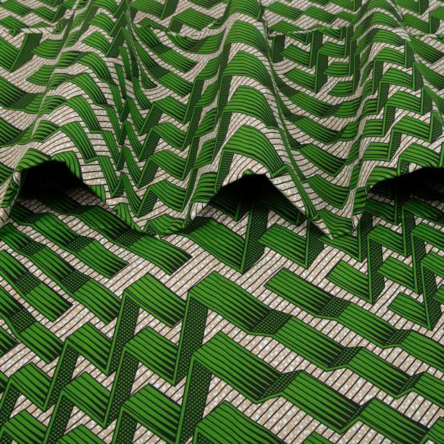 Tecido Dupla Face Verde Africano Premium para Artesanato e Costura DIY S-9