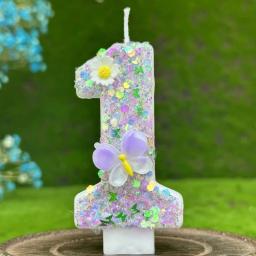 DIY Velas de Aniversário para Meninas, Decorações de Bolo Vela, Borboleta e Flores, Aniversário Infantil, Room Decor, 0-9 Dígitos - Image 5